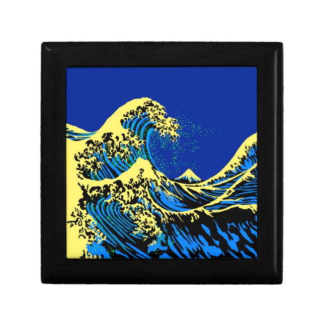 The Great Hokusai Wave in Pop Art Style Accent Gift Box (Front)