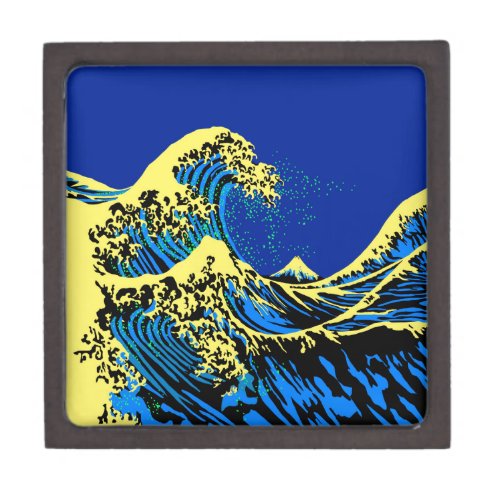 The Great Hokusai Wave in Pop Art Style Accent Keepsake Box