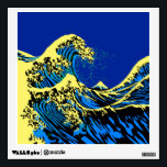 The Great Hokusai Wave in Pop Art Style Accent Wall Sticker<br><div class="desc">A custom design inspired by the Great Wave of Kanagawa painted by ancient Japanese artist Hokusai. It is rendered in a vibrant blue pop art style. Sounds good, a great gift idea. Use the "Message" link to contact us with your special design requests or for some assistance with any of...</div>