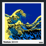 The Great Hokusai Wave in Pop Art Style Accent Wall Sticker<br><div class="desc">A custom design inspired by the Great Wave of Kanagawa painted by ancient Japanese artist Hokusai. It is rendered in a vibrant blue pop art style. Sounds good, a great gift idea. Use the "Message" link to contact us with your special design requests or for some assistance with any of...</div>
