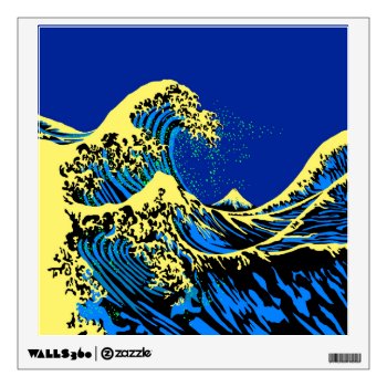 The Great Hokusai Wave In Pop Art Style Accent Wall Sticker by CaptainShoppe at Zazzle