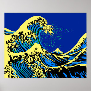 The Great Hokusai Wave in Pop Art Style Decor