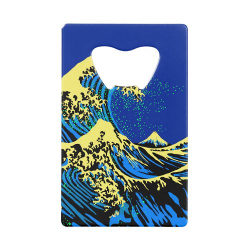 The Great Hokusai Wave in Pop Art Style Decor Credit Card Bottle Opener