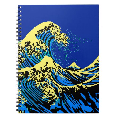The Great Hokusai Wave in Pop Art Style Decor Notebook