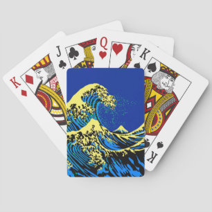 The Great Hokusai Wave in Pop Art Style Decor Poker Cards