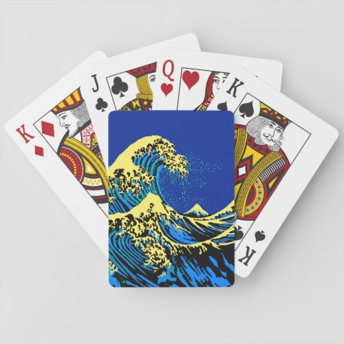 The Great Hokusai Wave in Pop Art Style Decor Poker Cards