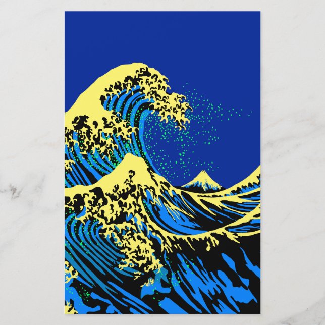The Great Hokusai Wave in Pop Art Style Decor Stationery (Front)