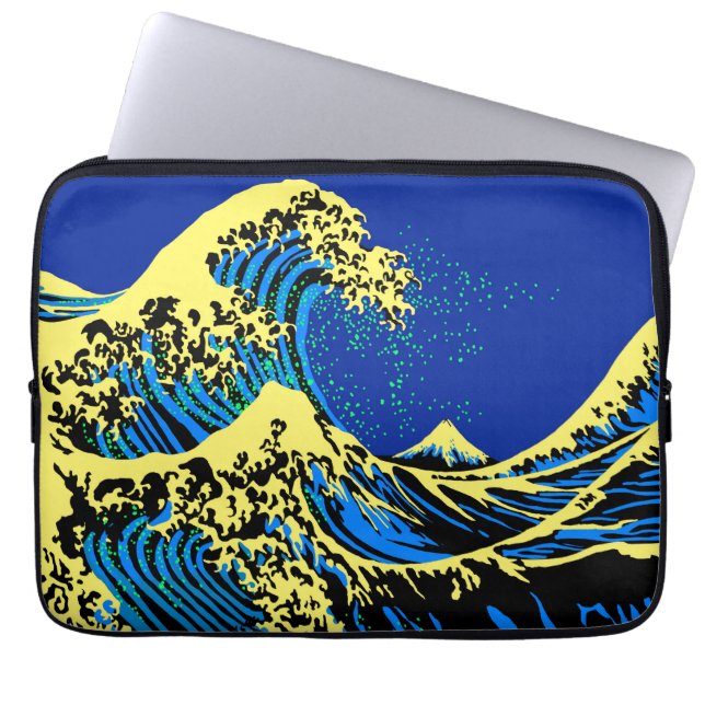 The Great Hokusai Wave in Pop Art Style Laptop Sleeve (Front)