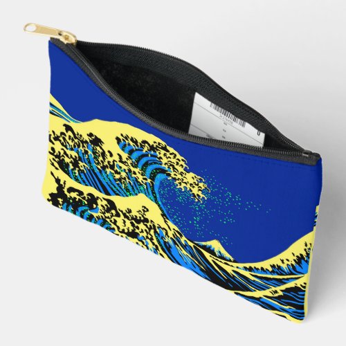 The Great Hokusai Wave in Vibrant Pop Style Accessory Pouch