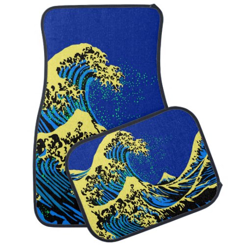 The Great Hokusai Wave in Vibrant Pop Style Car Floor Mat