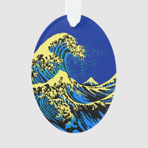 The Great Hokusai Wave in Vibrant Pop Style Ornament