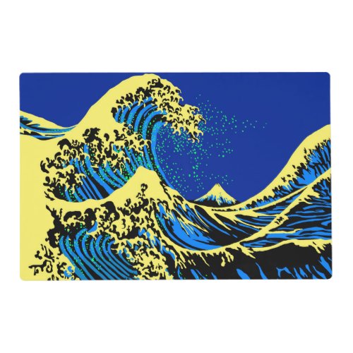 The Great Hokusai Wave in Vibrant Pop Style Placemat