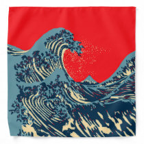 The Great Hokusai Wave in Vibrant Style Bandana