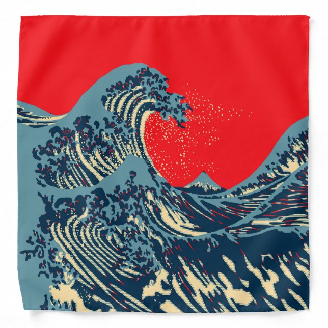 The Great Hokusai Wave in Vibrant Style Bandana (Front)
