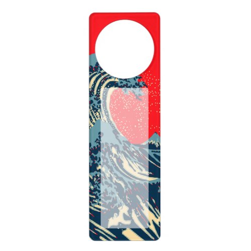 The Great Hokusai Wave in Vibrant Style Door Hanger