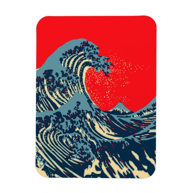 The Great Hokusai Wave in Vibrant Style Magnet (Vertical)