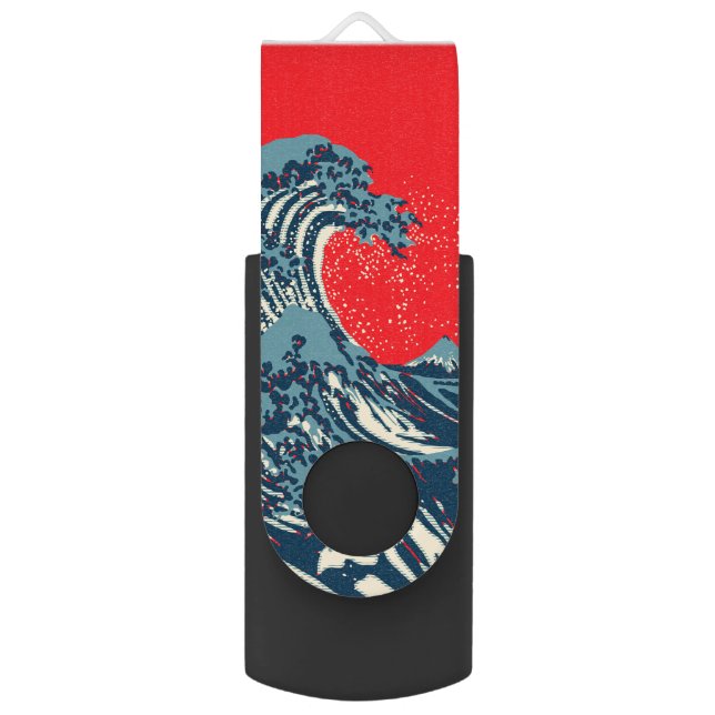 The Great Hokusai Wave Pop Decor Flash Drive (Front Vertical)