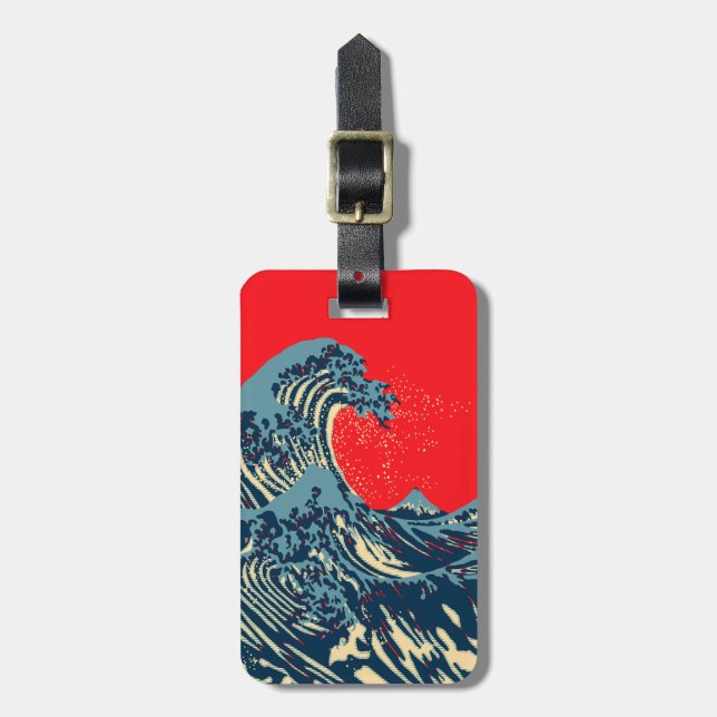 The Great Hokusai Wave Pop Decor Luggage Tag (Front Vertical)