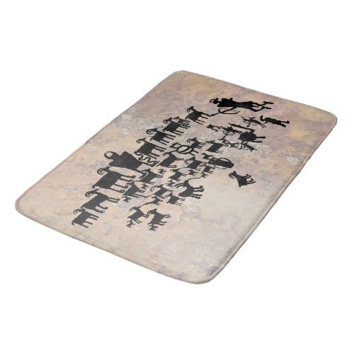 The Great Hunt Petroglyph Panel Bath Mat