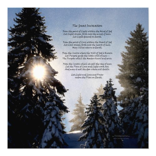 The Great Invocation _ Pine Tree Sun Light Photo Print