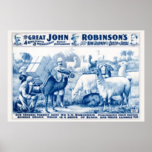 The Great John Robinsons Circus Vintage Poster