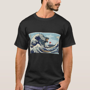 The Great Kaiju Wave - Epic Hokusai Monster Parody T-Shirt
