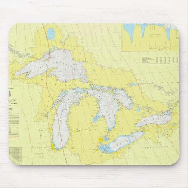 The Great Lakes Chart Mouse Pad (Front)
