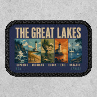 The Great Lakes Landmarks Illustration Vintage