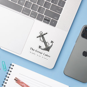 The Great Lakes, nautical anchor design Sticker