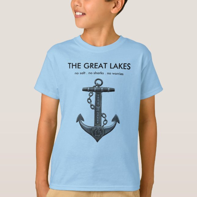 The Great Lakes, nautical anchor design   T-Shirt (Front)