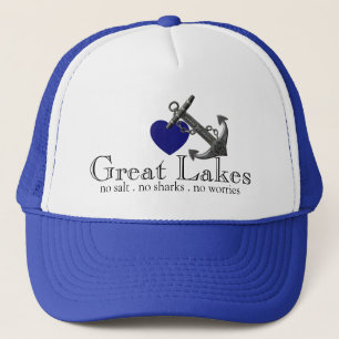 The Great lakes nautical no salt sharks worries Trucker Hat