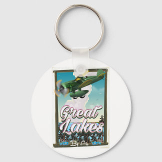 The Great Lakes plane travel poster Keychain