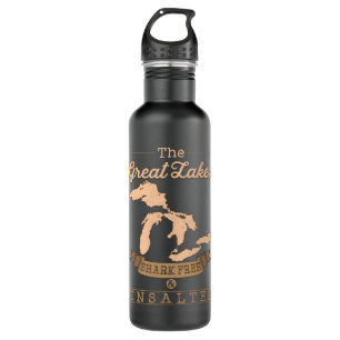 The Great Lakes Shark Free Unsalted Sweat Michigan Stainless Steel Water Bottle