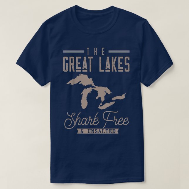 The Great Lakes Shark Free Unsalted  T-Shirt (Design Front)