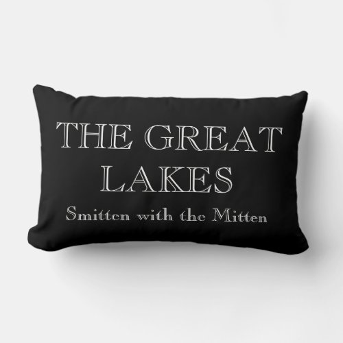 The Great Lakes _smitten with the Mitten Lumbar Pillow