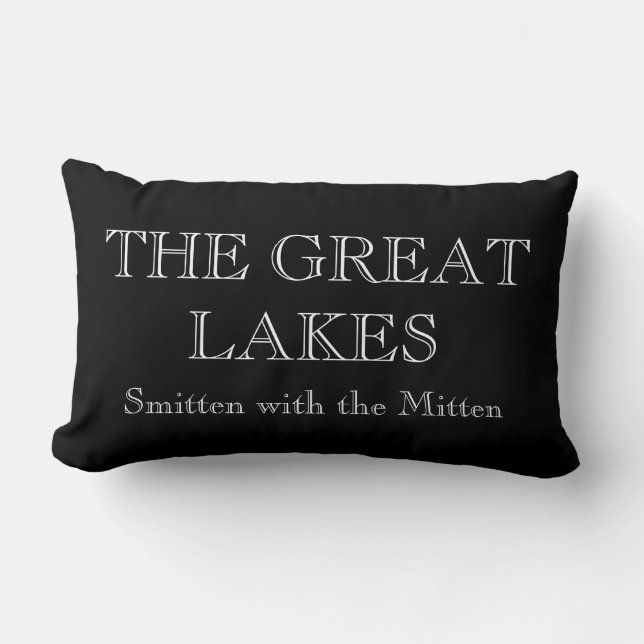 The Great Lakes -smitten with the Mitten Lumbar Pillow (Front)