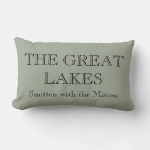 The Great Lakes -smitten with the Mitten Lumbar Pillow