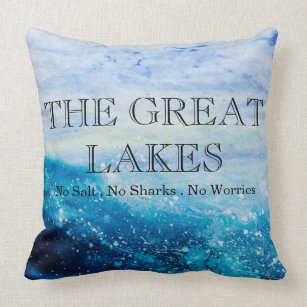 The Great Lakes State, no,salt,shark, worries! Throw Pillow