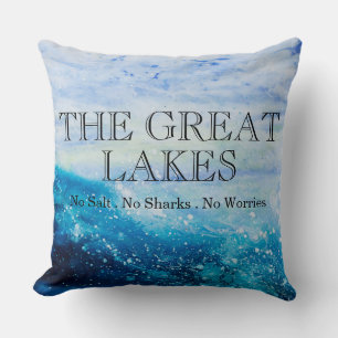 The Great Lakes State no salt shark worries! Throw Pillow