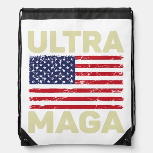 The Great Maga King Donald Trump _ Ultra Mega Eagl Drawstring Bag