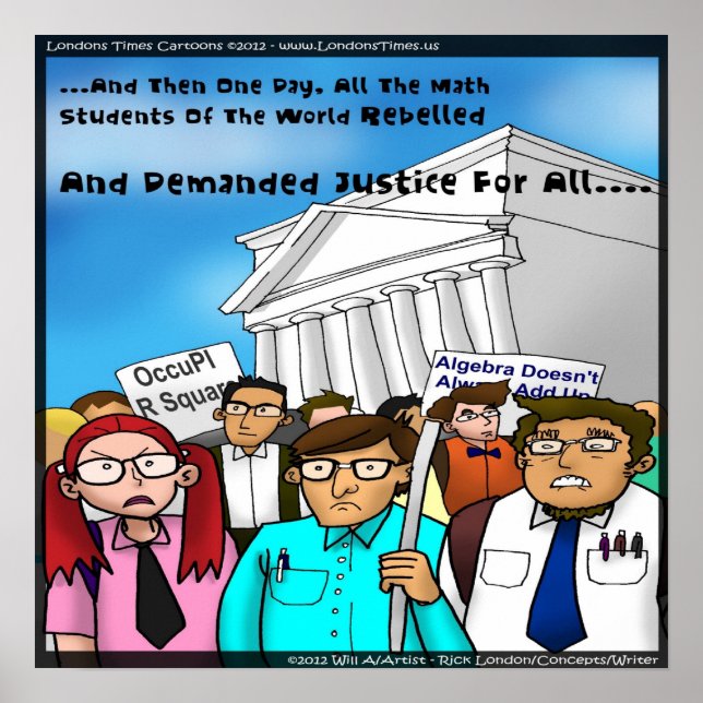 The Great Math Geek Rebellion Funny Poster (Front)
