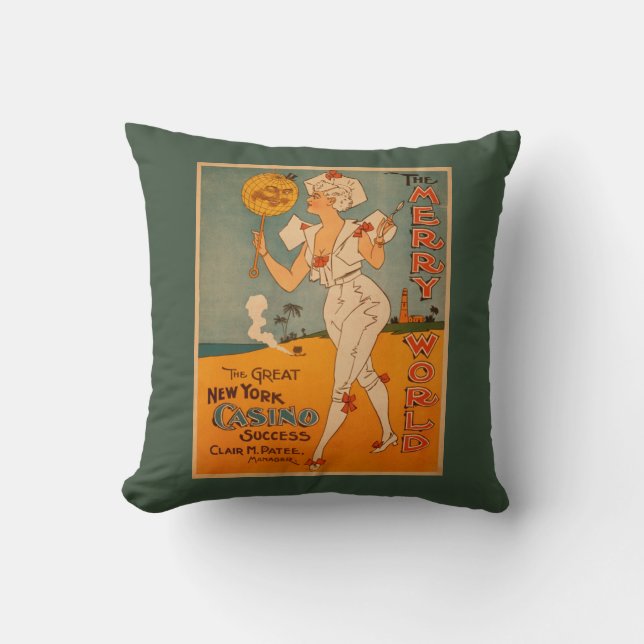 The Great New York Casino Success Theatre Throw Pillow (Front)