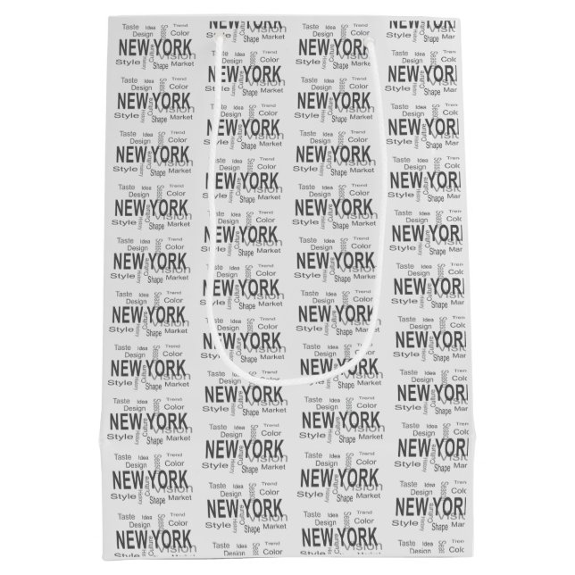 The Great New York City (typography)   Medium Gift Bag (Back)