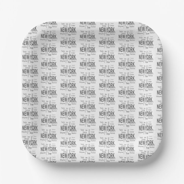 The Great New York City (typography)    Paper Plates (Front)