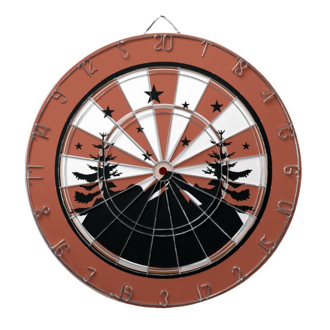 The Great Outdoors Camping Mountains Dart Board (Front)