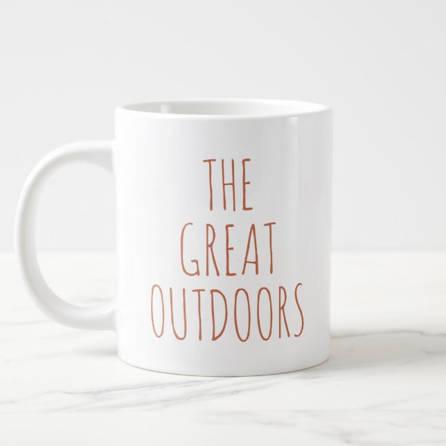 "The Great Outdoors" Simple Modern Farmhouse Giant Coffee Mug (Left)