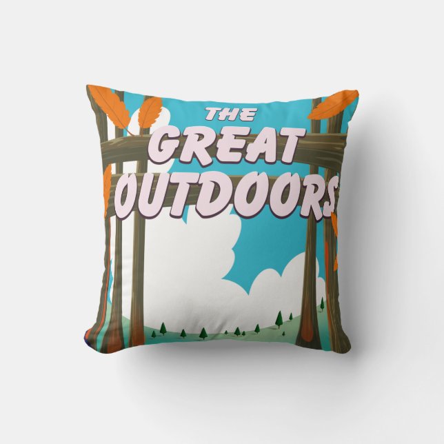 The Great Outdoors! Throw Pillow (Front)