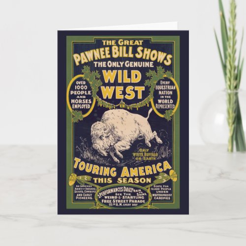 The Great Pawnee Bill Shows Vintage Circus Poster Card