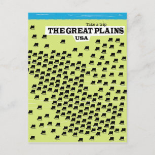 The Great Plains USA travel poster. Postcard