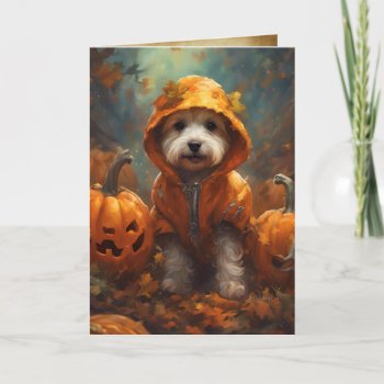 The Great Pumpkin Puppy  Cute Halloween Greeting Card by golden_oldies at Zazzle